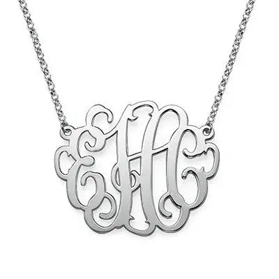 Large Monogram Necklace Inches Bridesmaid Graduation Gift