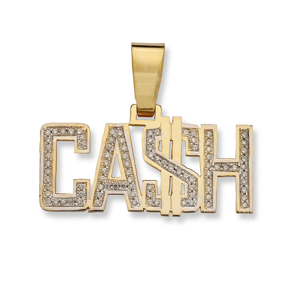 Custom CASH nameplate necklace Gold