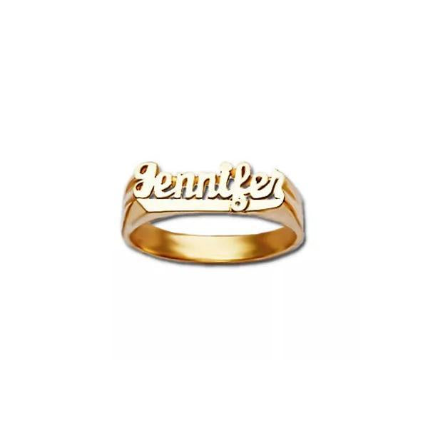 Gold Petite Name Ring for Girls 6mm