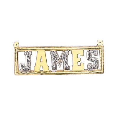 Gold 3D NamePlate Necklaces with Border
