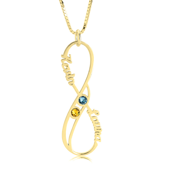 Custom Infinity Name Necklace with Birthstones | NamePlateDepot