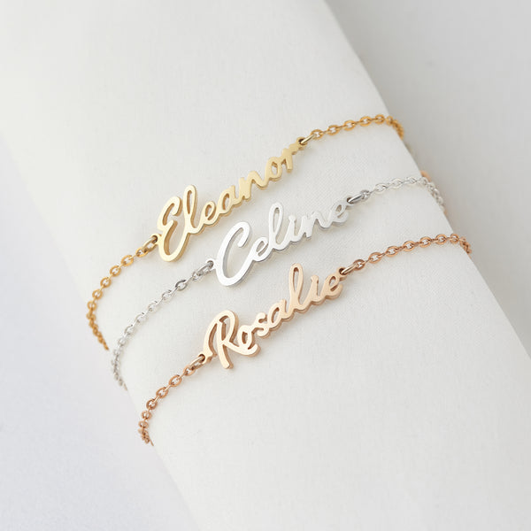 Cursive Name Bracelet, Birthday Gift For Her, Name Jewelry
