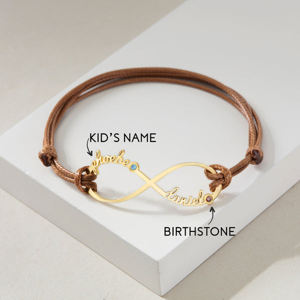 Mom Bracelet with Kids Names, Infinity Name Bracelet, Gift for Mom