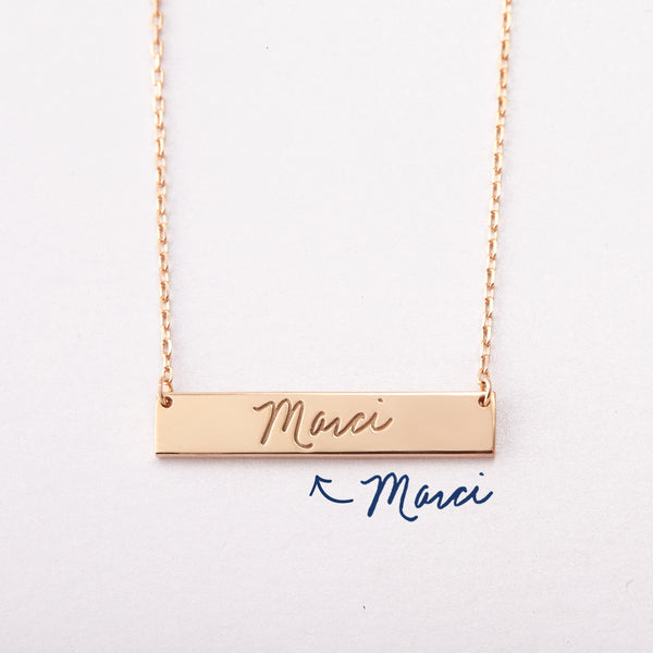 Custom Handwritten Necklace Engraved Handwriting Jewelry