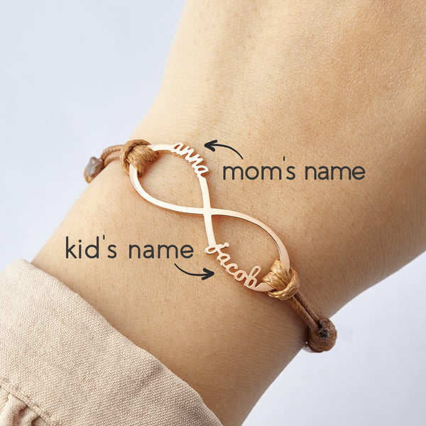 Mom Bracelet With Kids Names, Infinity Bracelet With Names,Mom Jewelry