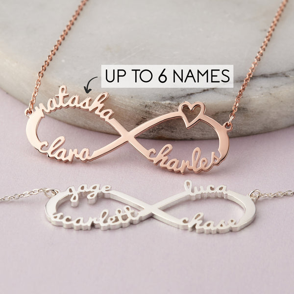 Personalized Infinity Name Necklace, Mom Necklace,Family Name Necklace