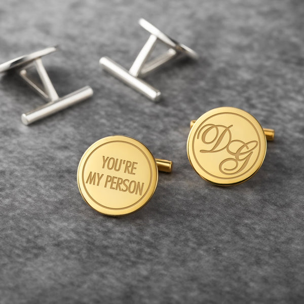 Initials Cufflinks, Grooms Gift From Bride, Personalized Cufflinks