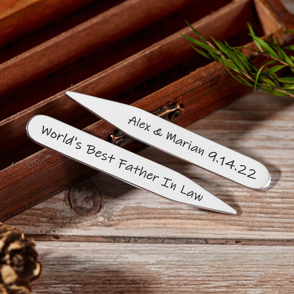 Custom Collar Stays, Father Of The Groom Gift, Dad Wedding Gift