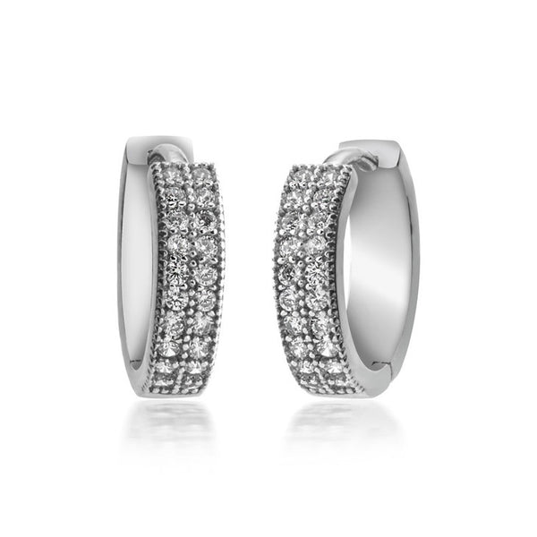 Luxurious Zirconia Hoop Earrings