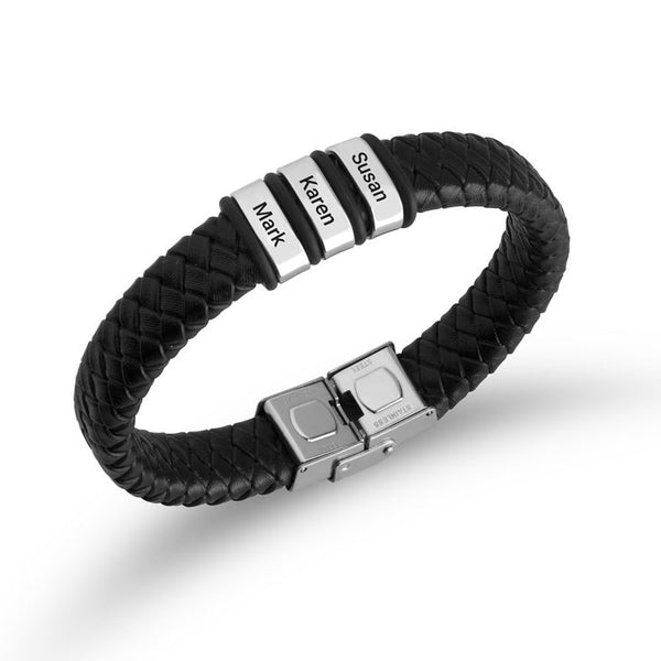 Custom Engraved Dad Bracelet with Children's Names