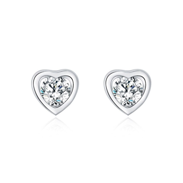 Elegant Heart Cubic Diamond Earrings