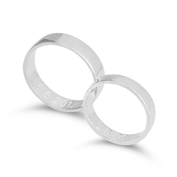 Engraved Couples Rings Set