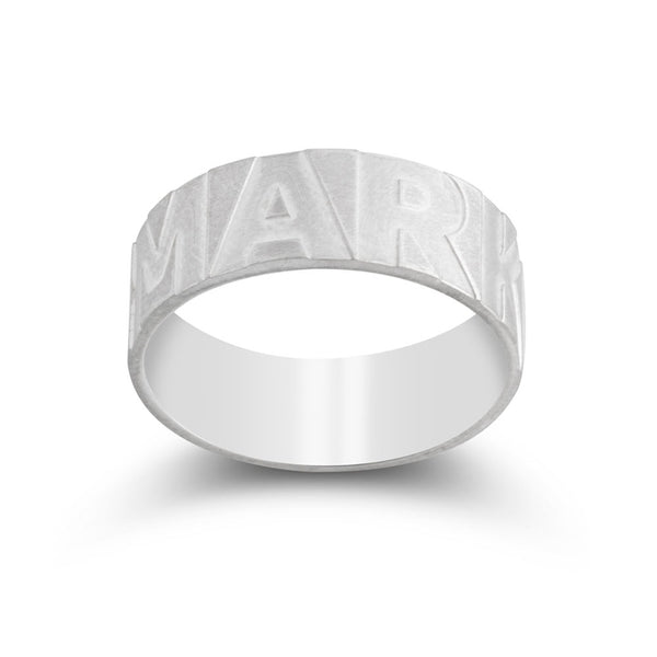 Personalized Men's Block Letters Ring