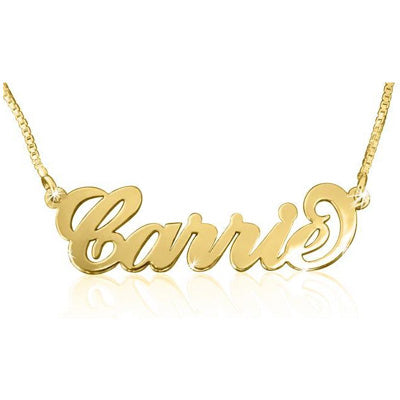 Carrie Bradshaw Name Necklace 14 Karat Gold
