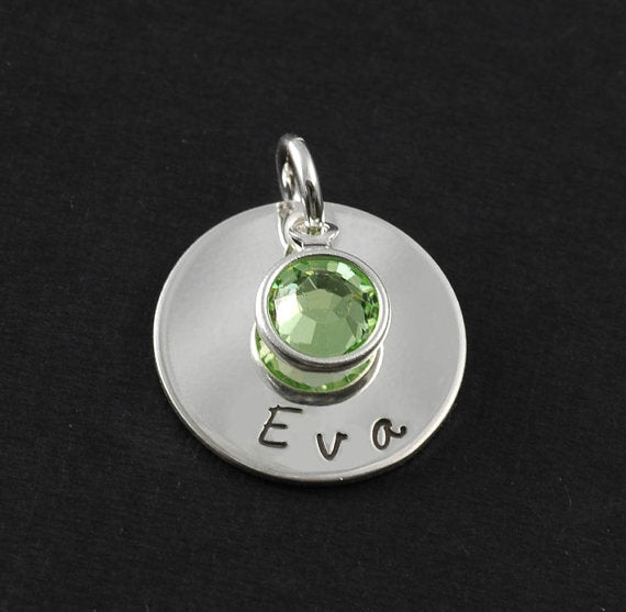 Additional Silver Disc with Birthstone (5/8")