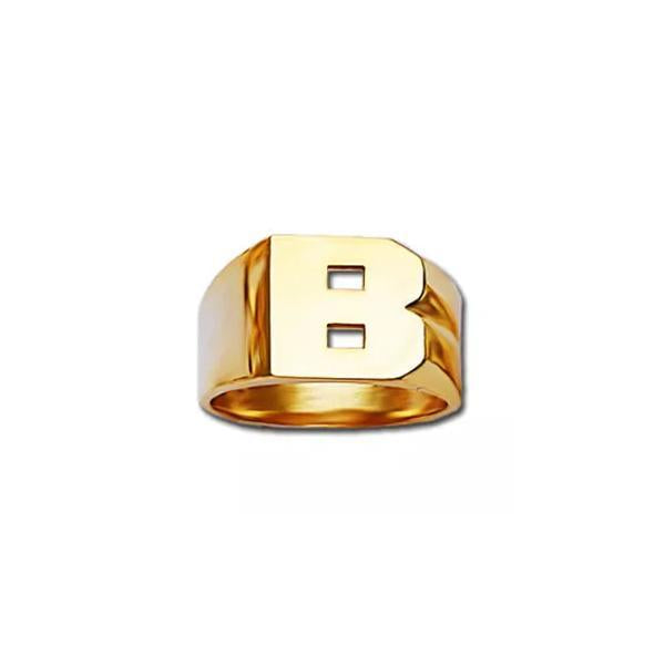 Solid Gold Custom Initial Ring - 12mm