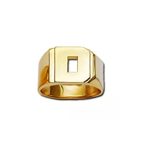 Gold Initial Ring 10k  14k  - 12mm