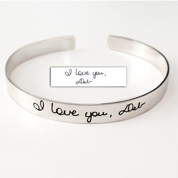 Personalized Memorial Handwriting Bracelet in Silver