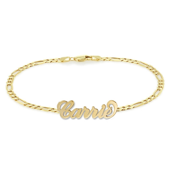 Personalized Carrie Gold Name Bracelet