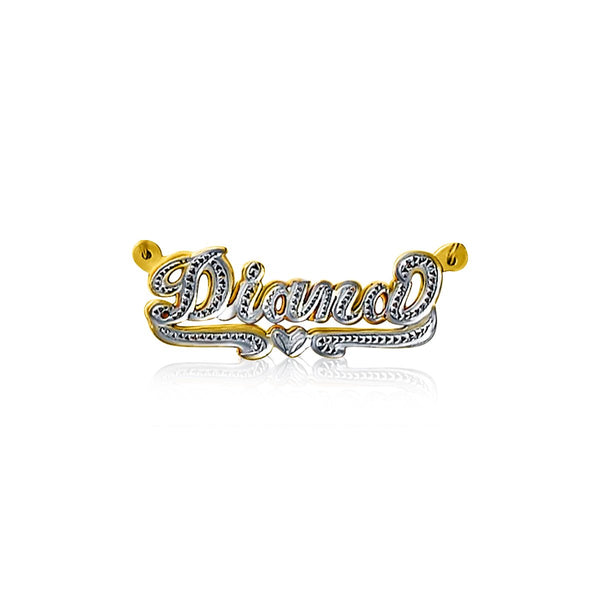 Kids 3D Nameplate Necklace with Diamond Accent with 15 CZ