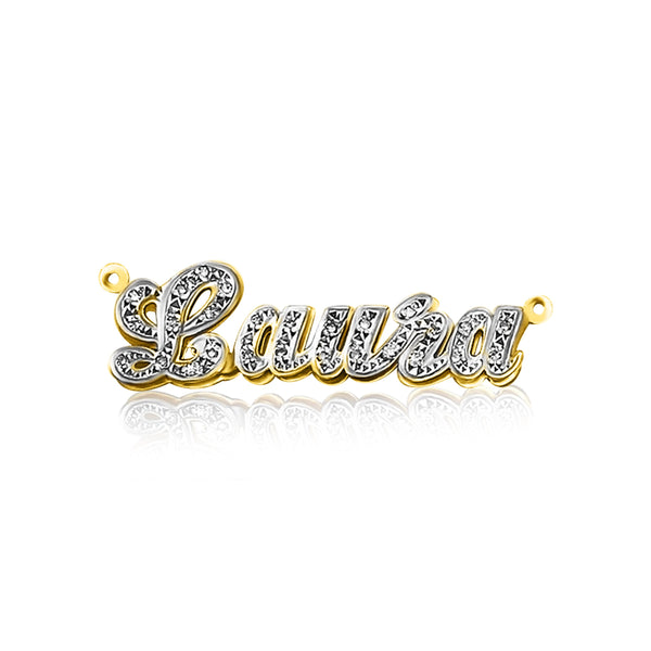 3D Nameplate Necklace with 20 CZ
