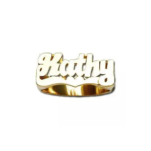 Real Gold Name Rings | Personalized 10K / 14K Nameplate Ring & Bands ...