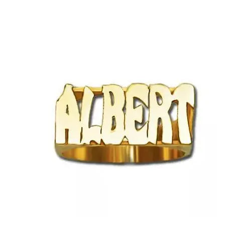 Real Gold Name Rings | Personalized 10K / 14K Nameplate Ring & Bands ...