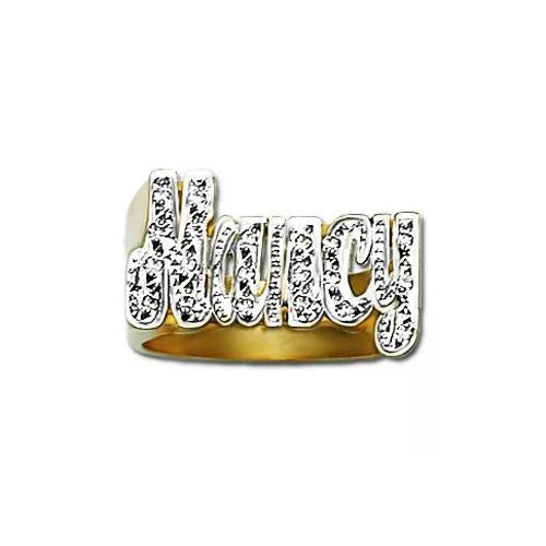 Solid Gold ame Ring Diamond Cut  12mm