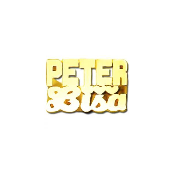 Two Name Ring 14mm in Real Gold