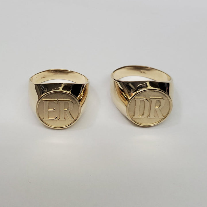 monogram carved ring